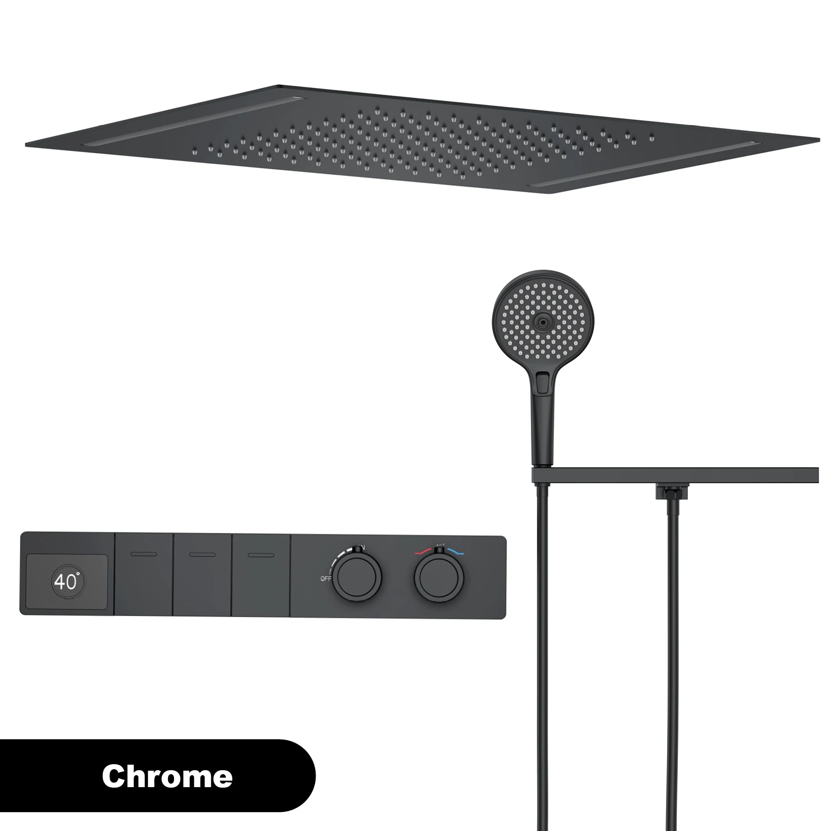 

Смеситель для ванной Gestana серого цвета с цифровым дисплеем