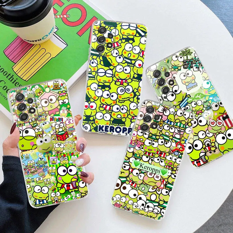 Чехол для Samsung Galaxy A55 A54 A52 A53 A15 A14 A13 A21S A23 A51 A34 A35 A33 A32 A72 A71 чехол телефона Keroppi Sanrio Froggy