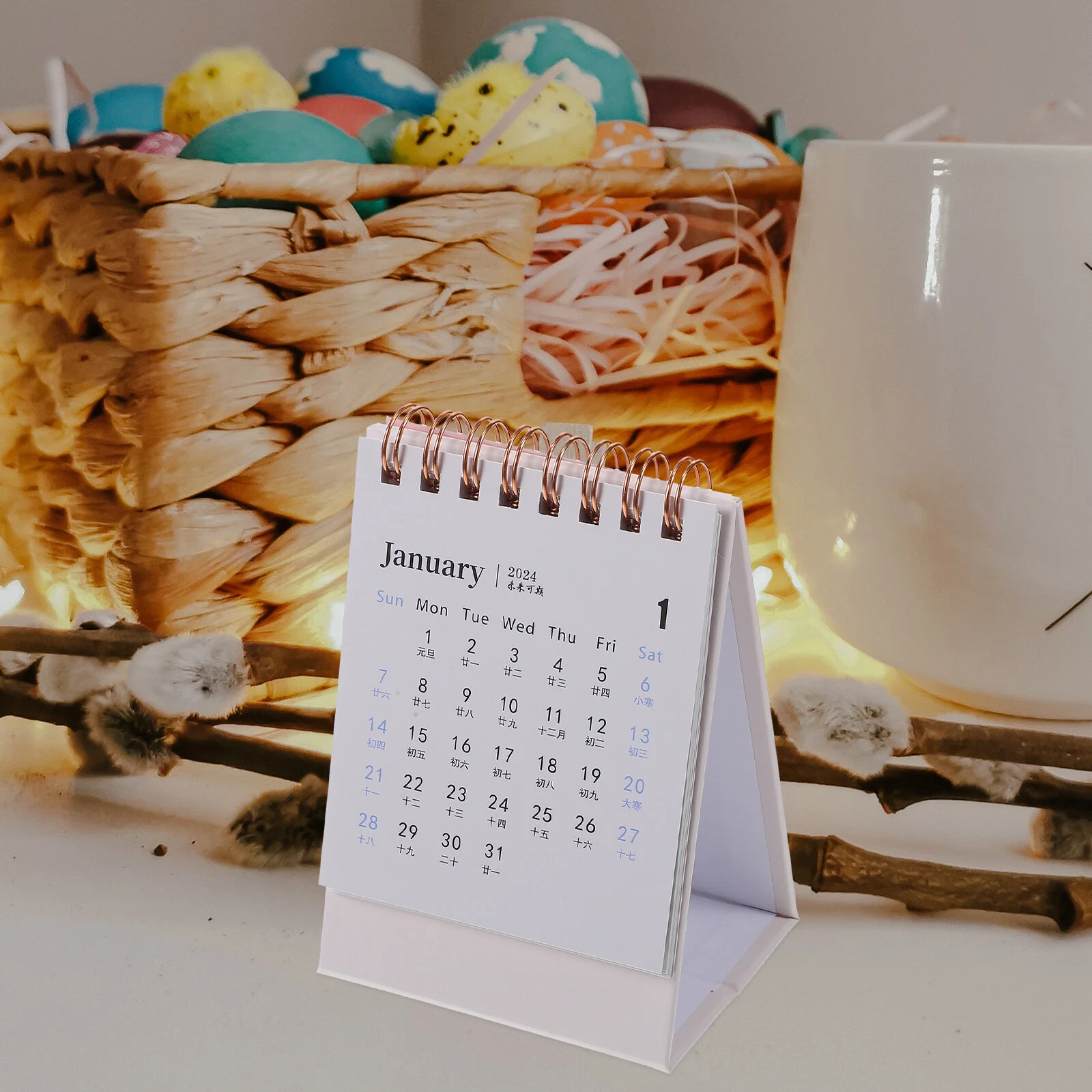 

Office Supplies Decorative Monthly Calendar Tabletop Standing Note Table Top Decore