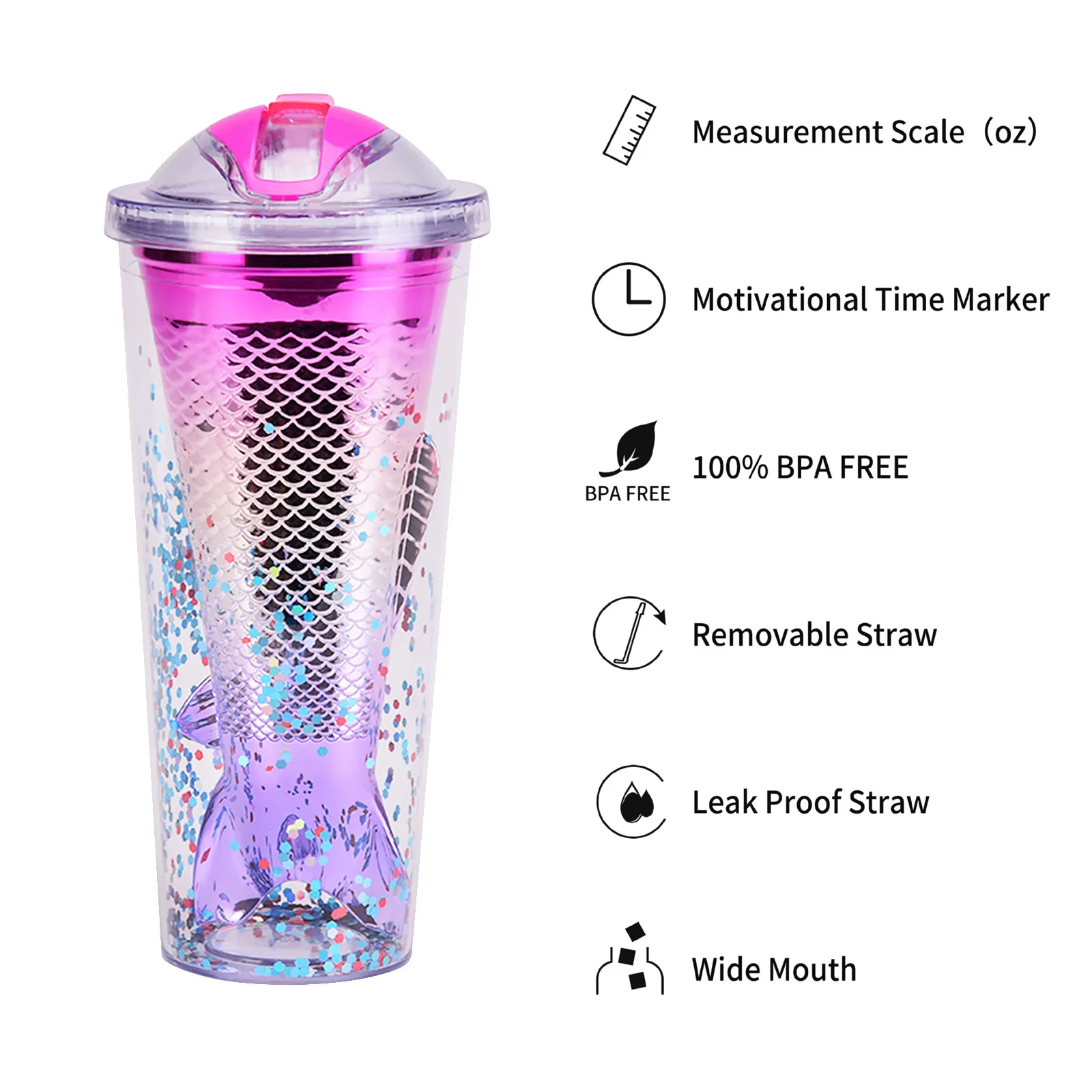 Бутылка для воды с двойными стенками изолированная пластиковая дорожная чашка