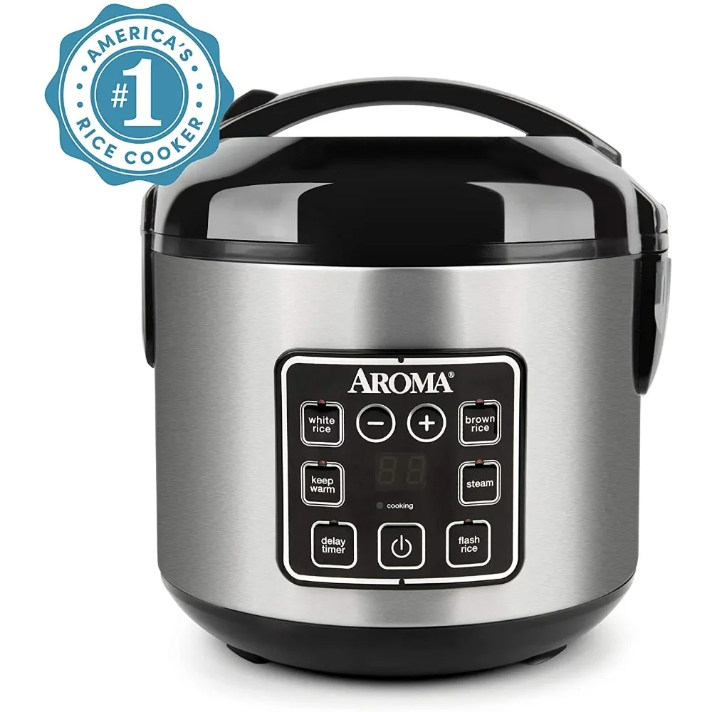 

Aroma 8-Cup (Cooked) Rice & Grain Cooker, Steamer, New Bonded Granited Coating, Food Warmer, Kitchen Ware