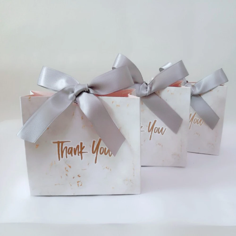 

Creative Thank You Gift Bag Box Paper Bag Pink for Jewarly Wedding Baby Shower for Small Bussiness Party Favor Candy Boxes