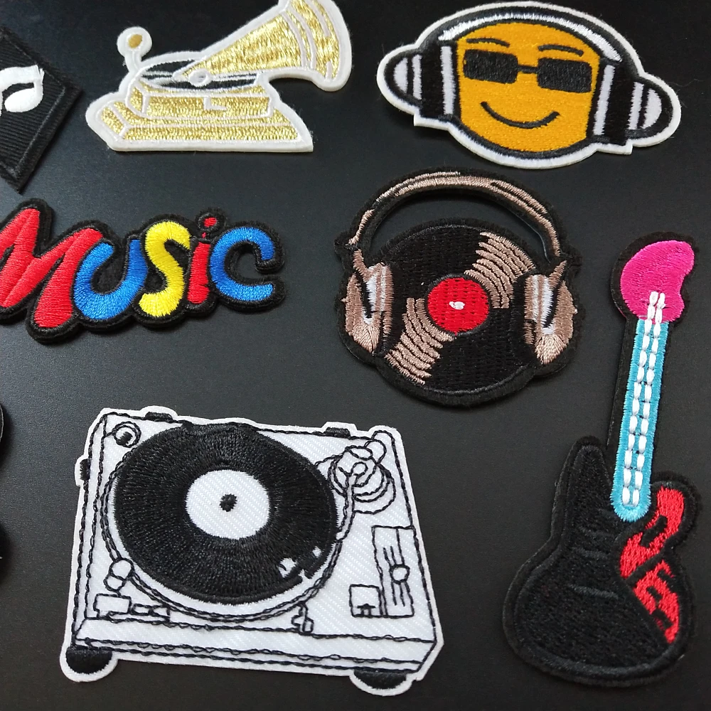 Музыкальные нашивки 10 стилей наклейки сделай сам нашивка для гитары утюгом