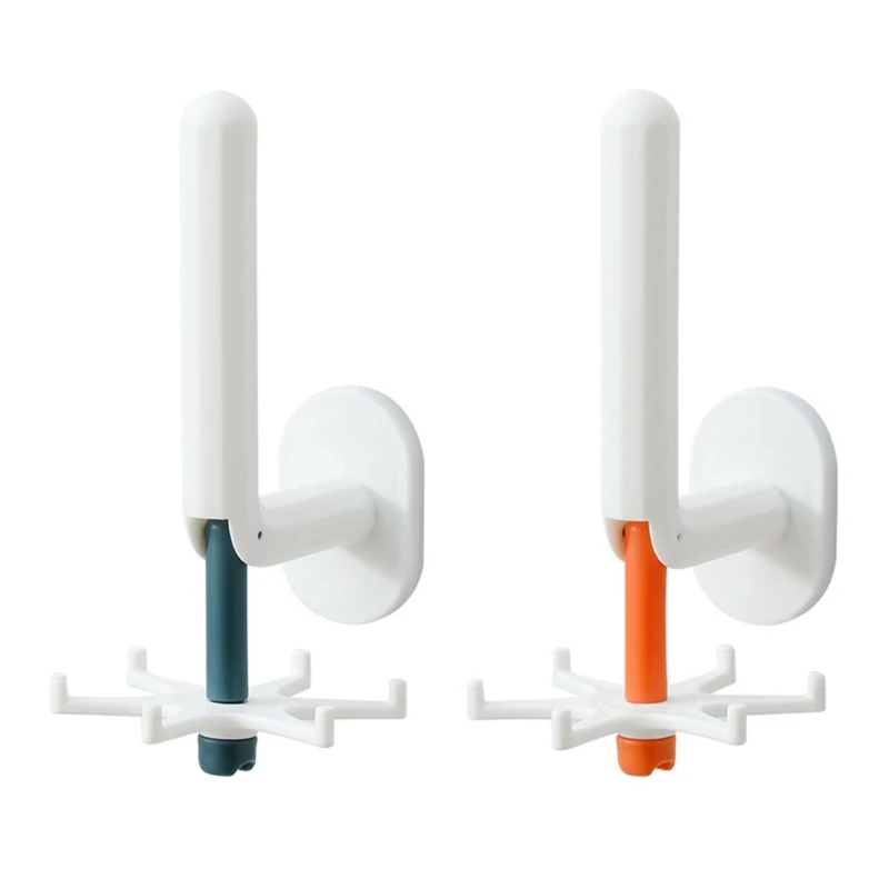 

L21C Adhesive Utensil Rack with 6 Hooks Utensil Holder Organizer for Kitchen Cabinet