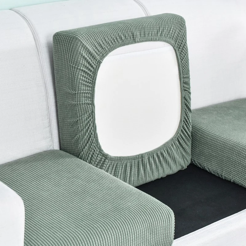 

New-Sofa Seat Cushion Cover Elastic Solid Color Pets Kids Furniture Protector Stretch Washable Removable Slipcover