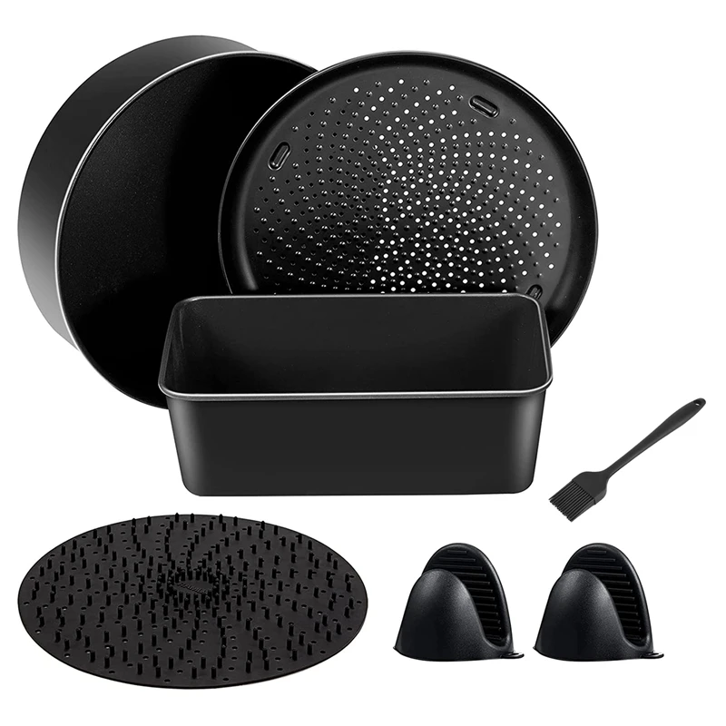 

Air Fryer Accessories Compatible For 6.5QT & 8QT Ninja Foodi,Oven Bakeware Baking Set,Nonstick Coating,Dishwasher Safe