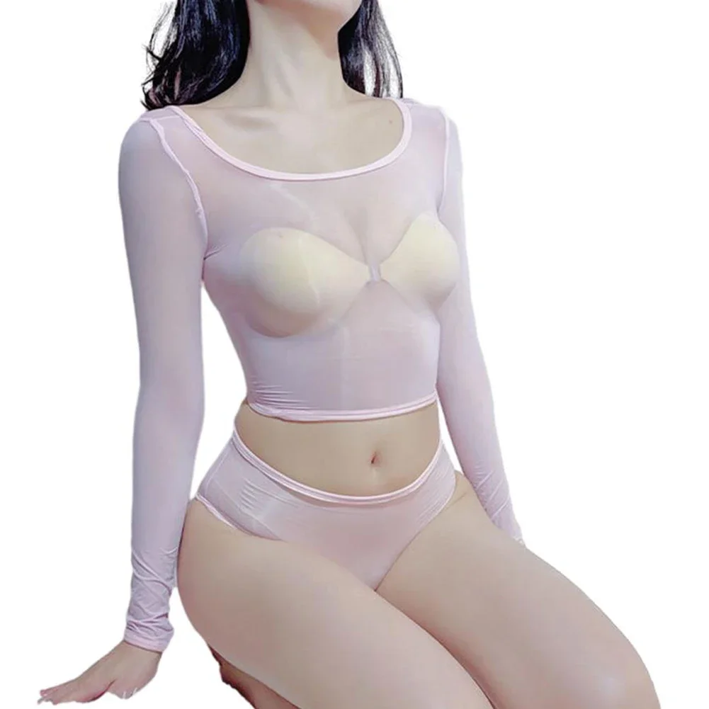 Женский комплект нижнего белья с маслянистой перспективой прозрачная