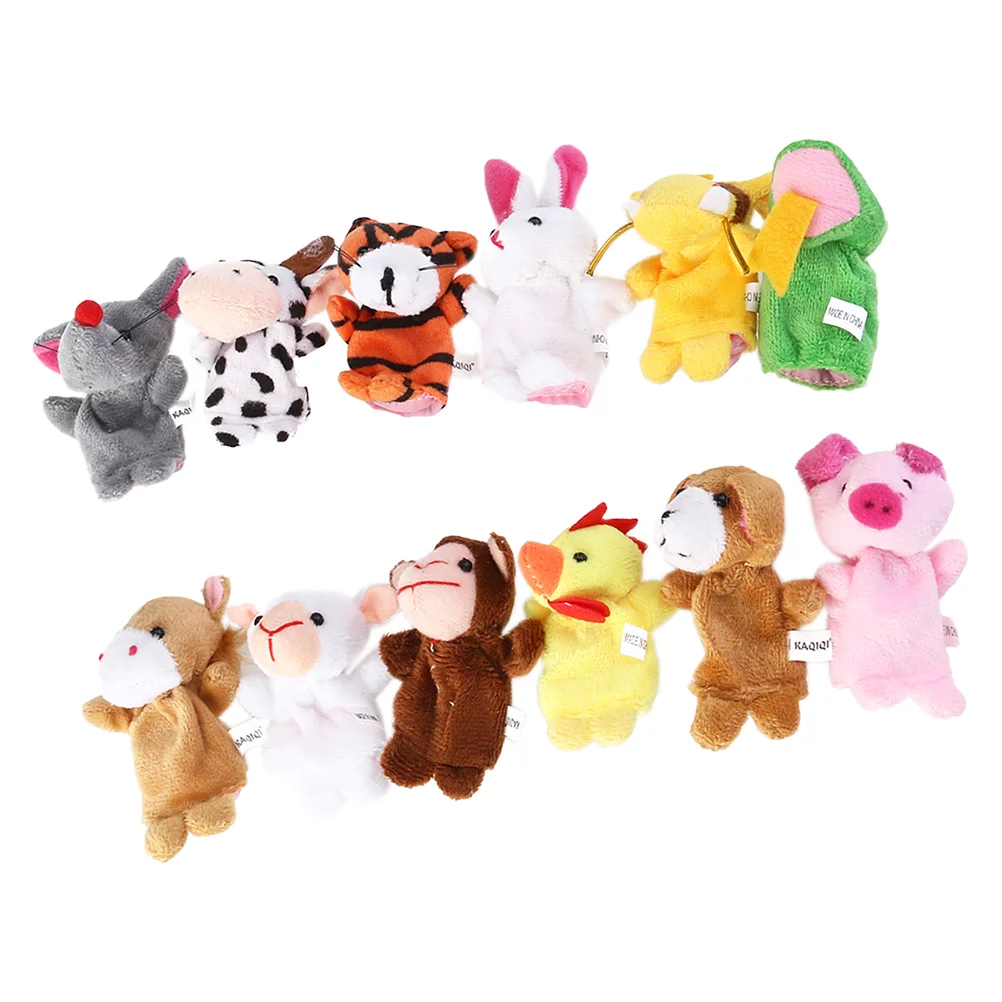 

12 Pcs Finger Puppet Household Dolls Portable Story Puppets Mini Animal Toys Cloth Adorable Kids Supply Child Baby