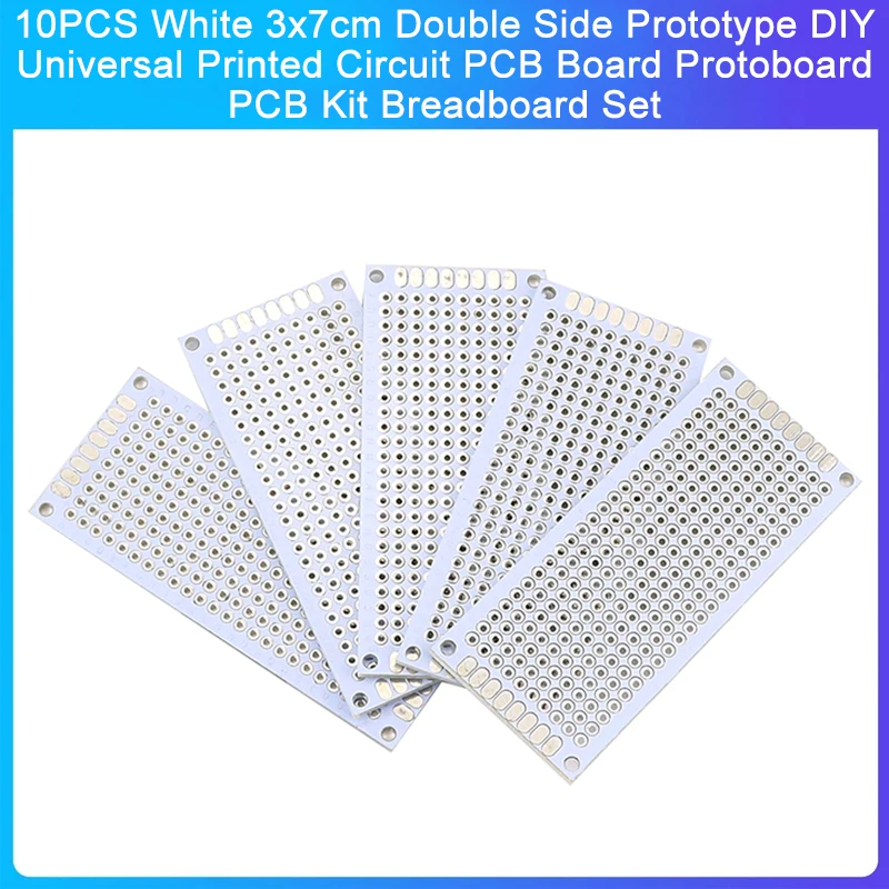 

10 шт., белые двухсторонние прототипы печатных плат 3x7 см