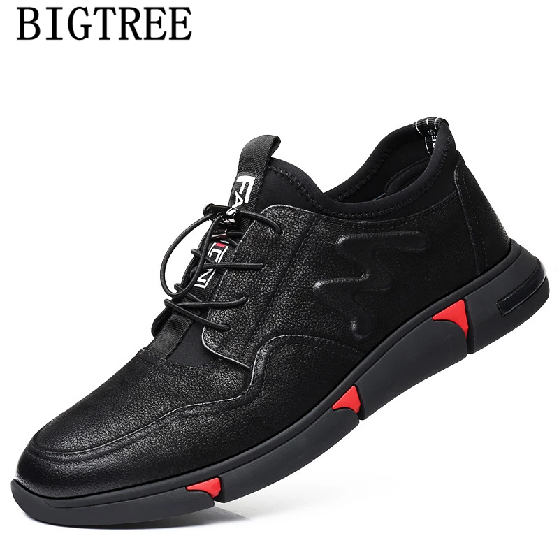 Лифтовая обувь для мужчин Дизайнерские кроссовки повседневная кожаная мужские