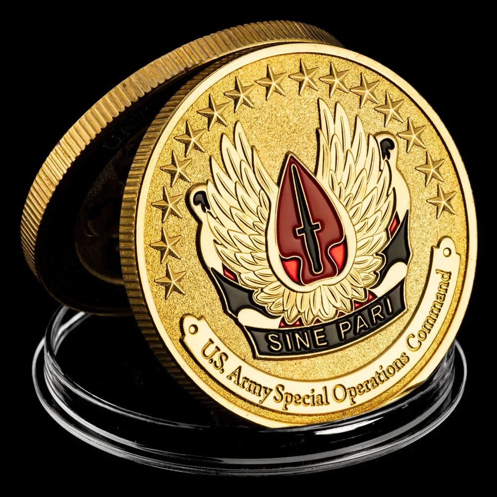 Армия США воздушно-десантный синус Pari команда специальных операций позолоченные