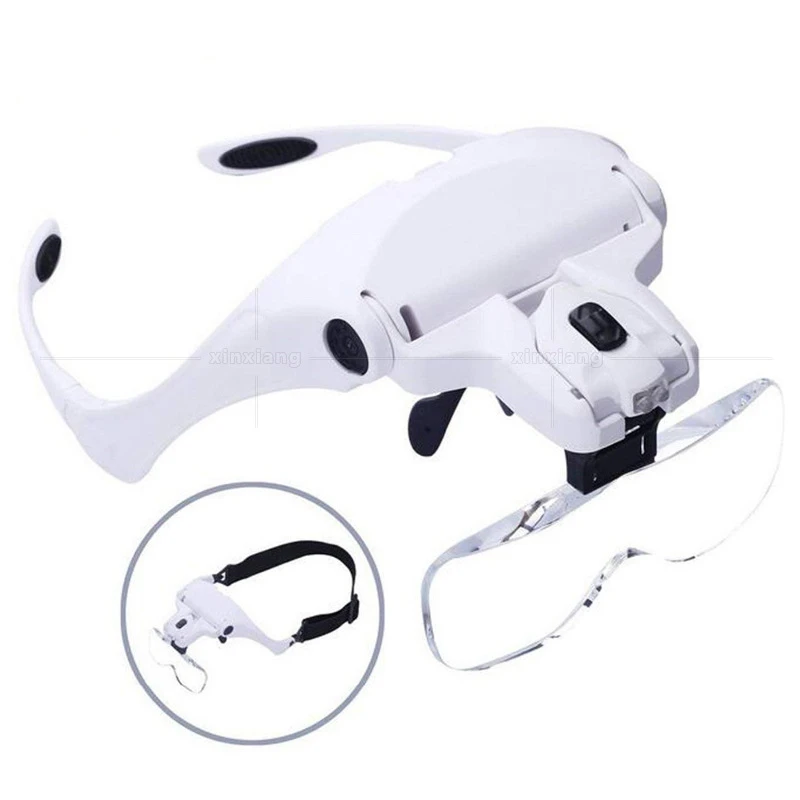

Head-mounted five-fold multiple LED light reading maintenance inspection micro-carving embroidery magnifying glass