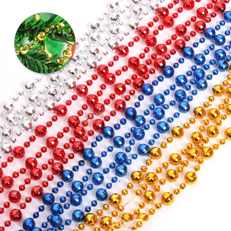 

300cm Bead Chain Shiny Bead String For Wedding Party Christmas DIY Decor Christmas Tree Decorations Hanging Ornament Pearl Chain