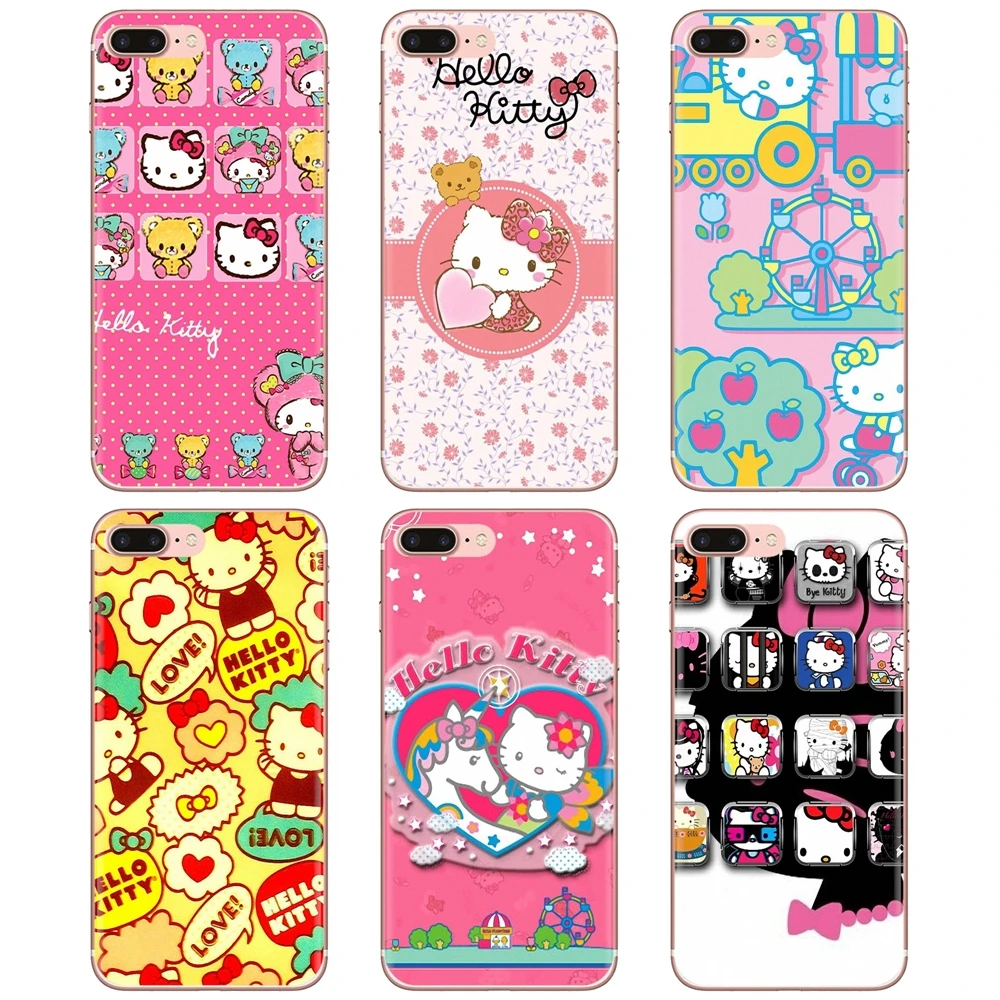 Мультяшный милый розовый рисунок hello Kitty для Samsung Galaxy Note 3 4 5 8 9 S3 S4 S5 Mini S6 S7 Edge S8 S9 S10