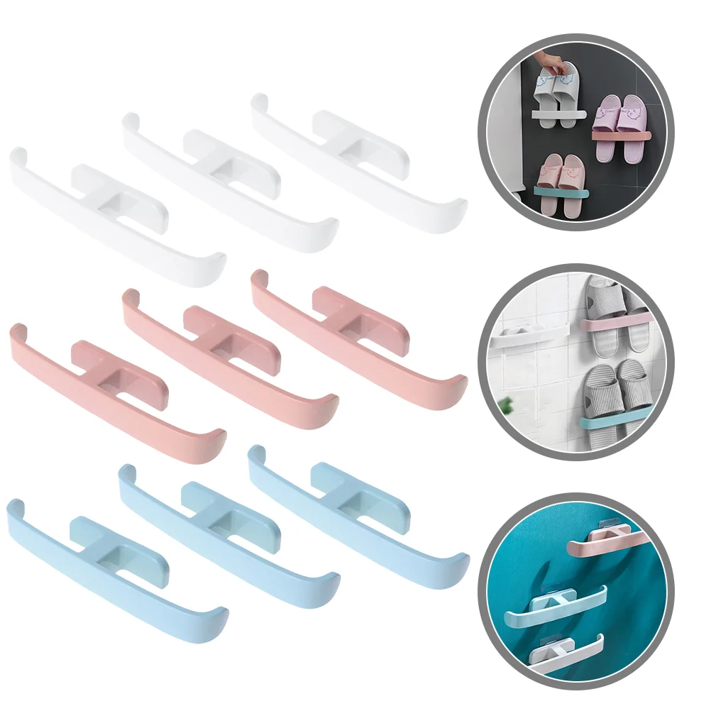 

Shoe Rack Storage Bathroom Wall Organizer Slipper Shelfpunching Doorholder Shoes Hanger