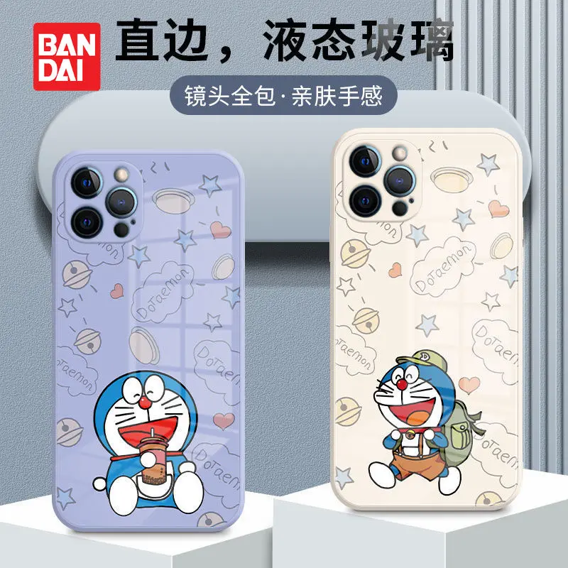 

Bandai Doraemon Phone Glass Case for iPhone 13 13Pro 12 12Pro 11 Pro X XS Max XR 7 8 Plus Kawaii Cartoon Back Covers Shell