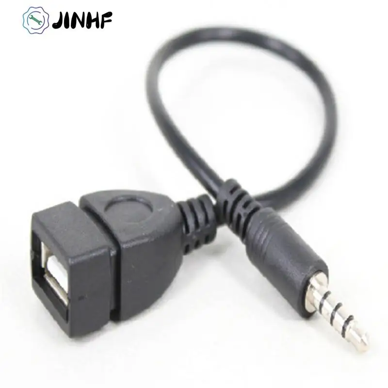 

New 3.5mm Male AUX Audio Plug Jack To USB 2.0 Female Converter Cable Cord For Car MP3