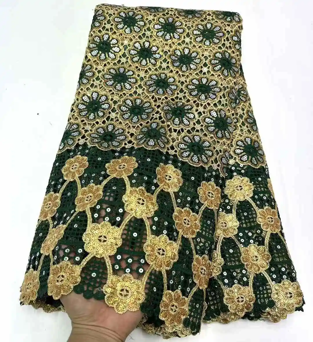 2025 Новый французский тюль с 3D блестками африканская кружевная ткань