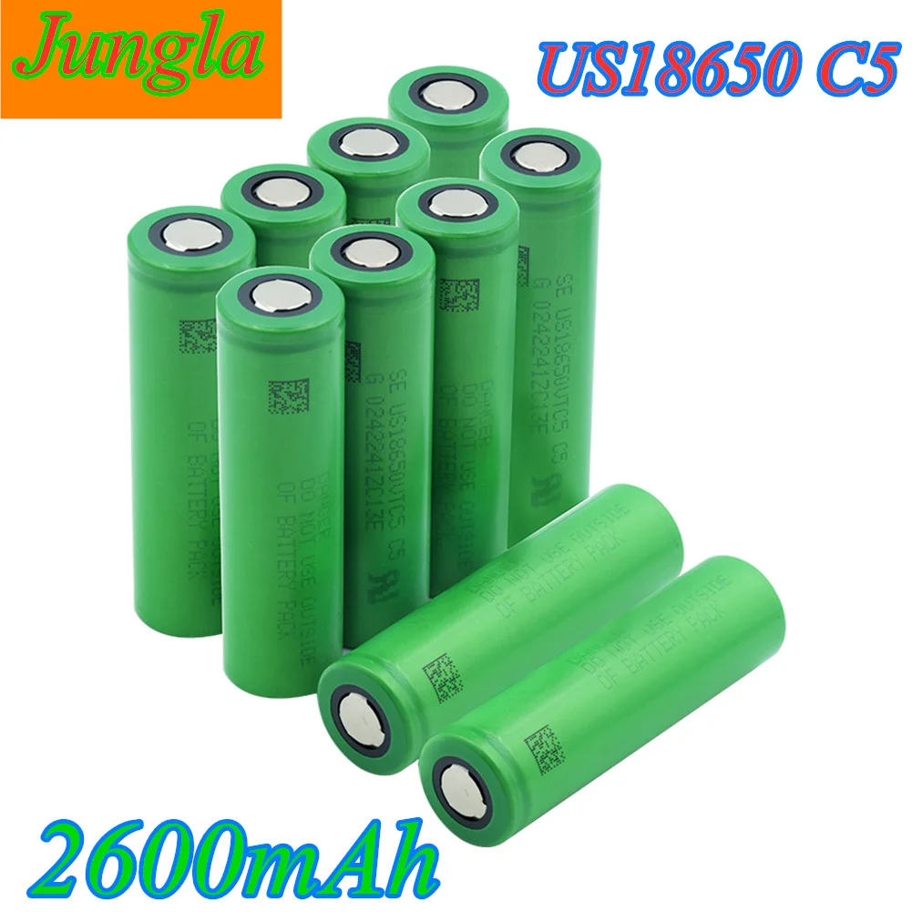 

2023 10Pieces 3.7V Volt Rechargeable US18650 VTC5 2600mAh VTC5 18650 Battery Replacement 3.7V 2600mAh 18650 Batteries