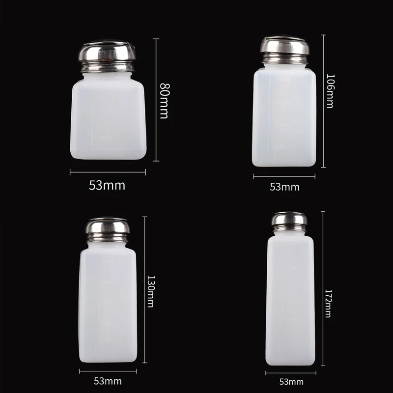 

WSND Practical Liquid Alcohol Press Pumping Dispenser Press Bottles Nail Polish Remover Container for Cleaners Essence Lotion