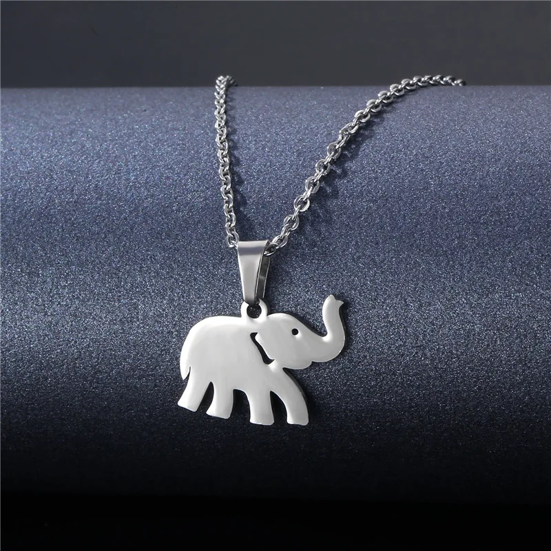 

Stainless Steel Necklace For Women Lover's Origami Elephant Pendant Necklaces For Women Gothic Jewelry Collares De Moda