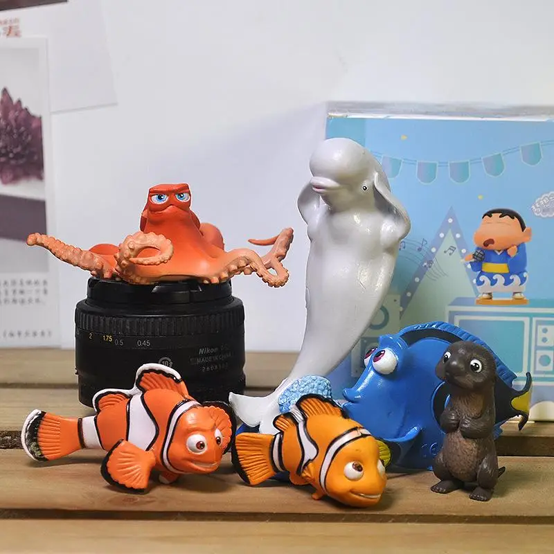 

Фигурка из ПВХ «В поисках Немо», мультяшная модель куклы Марлин Дори Немо, комплект периферийного гаража Disney, модель торта, подарок для дете...