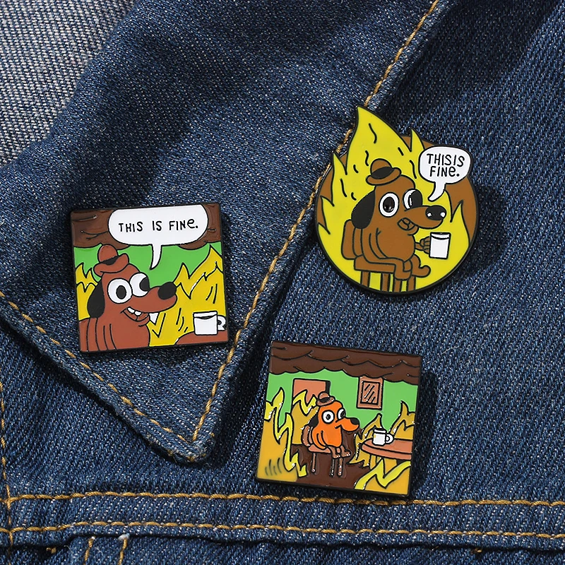 Comic Brooch Animals Flames Enamel Pins Fashion Cute Bag Backpack Jewelry For Kids