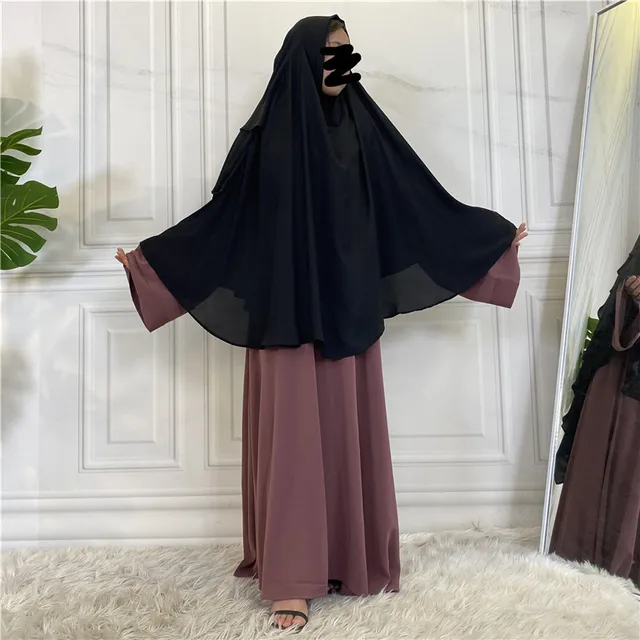 New Design Middle Eastern Elegant Loose Fit Islamic Long Prayer Khimar Hijab For Muslim Women 5