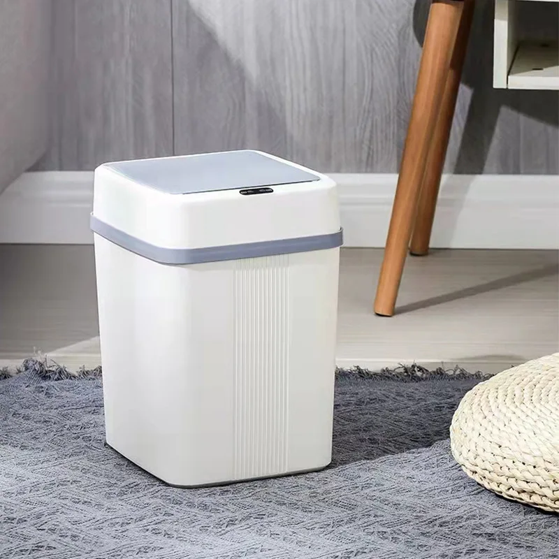 

Simple Household Electric Dustbin Long Barrel Automatic Induction With Cover 10l Large Capacity Bedroom Intelligent Wastebasket