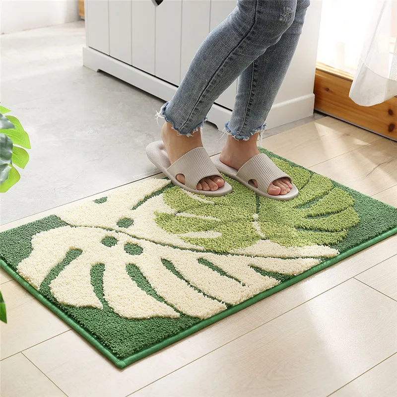 

Flower Design Bath Mat Different Colour Classic Pattern Super Soft Absorbent Bathroom Door Mat Bed Room Non-slip Bath Rug Carpe