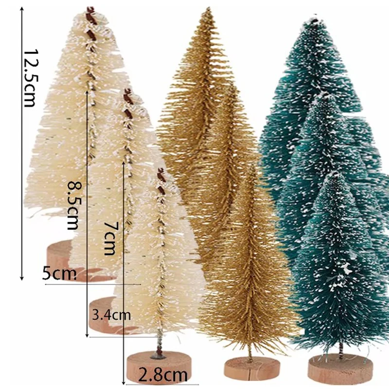 

Миниатюрные рождественские елки из дерева, набор 9 шт.