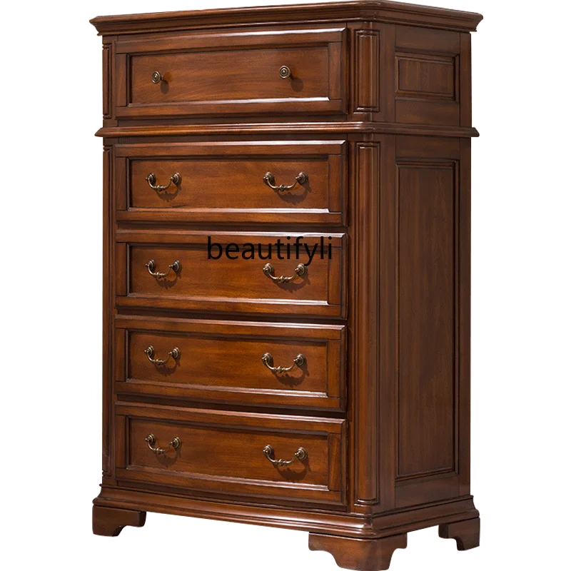 

Modern American-Style So Easy So Beauty Solid Wood Chest of Drawers Simple and Light Luxury Villa Storage Chest of Drawers