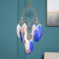 five rings dream catcher creative wind chime home decoration feather pendant holiday gift photography props wedding decoration