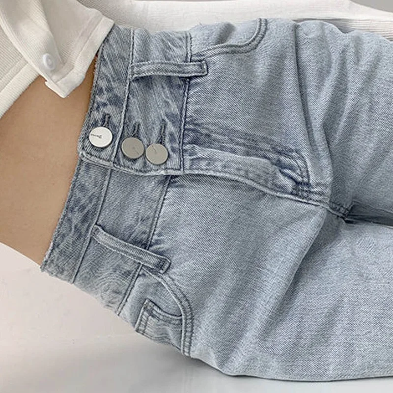 Autumn High Waisted Straight Jeans Fashion Women Clothing Cargo Pants Boyfriend Streetwear Y2K Girls Baggy Full Length Trousers