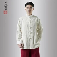 chinese style mens new tang suit loose retro tunic pair linen jacket traditional chinese clothing for men