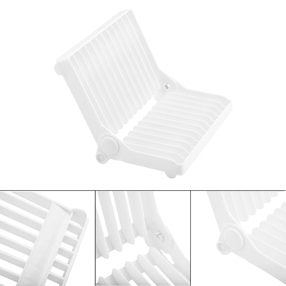 

Kitchen Foldable Dish Rack Stand Holder Bowl Plate Organizer Tray Drainer Shelf ABS White Kitchen Storage Racks & Holders