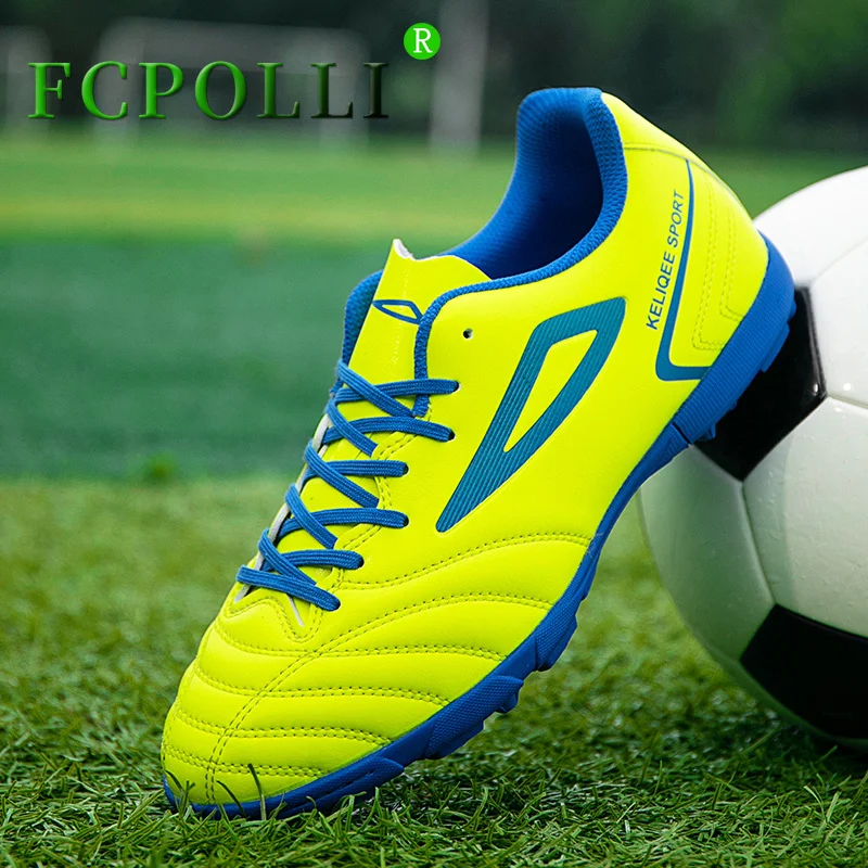 

2023 New Men And Women Turf Football Shoes Green Black Indoor Soccer Shoes Big Boy Fg Youth Cleats Football Shoe