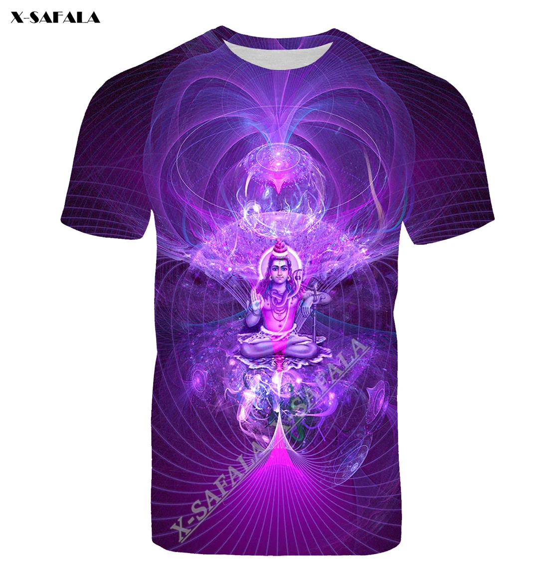 

Spiritual Art Purple Shiva Mandala 3D Full Over Print Men T-Shirt Tops Tees Short Sleeve Casual Milk Fiber Fashion Hot