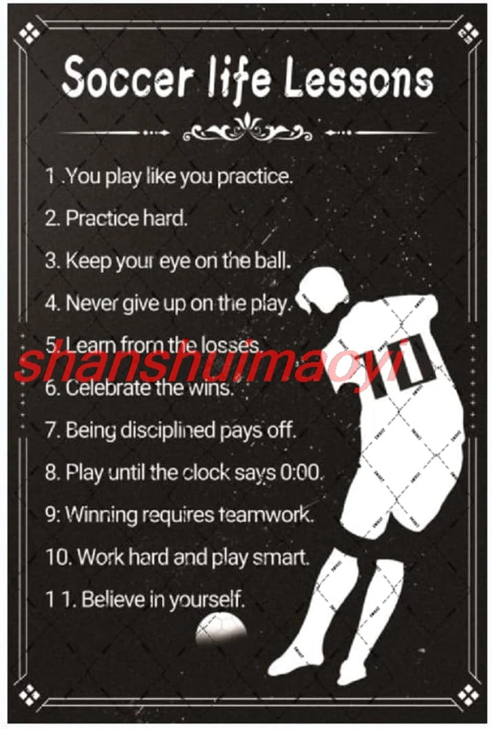 MAI EMOHAT Soccer Life Lessons Металлическая жестяная вывеска Футбол Спорт Вдохновляющее