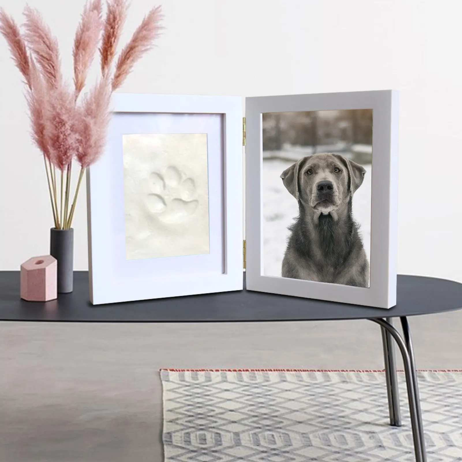 

Picture Frames Wooden Paw Print Frame Keepsake Picture Frame For Pet Lovers Handprint Or Footprint