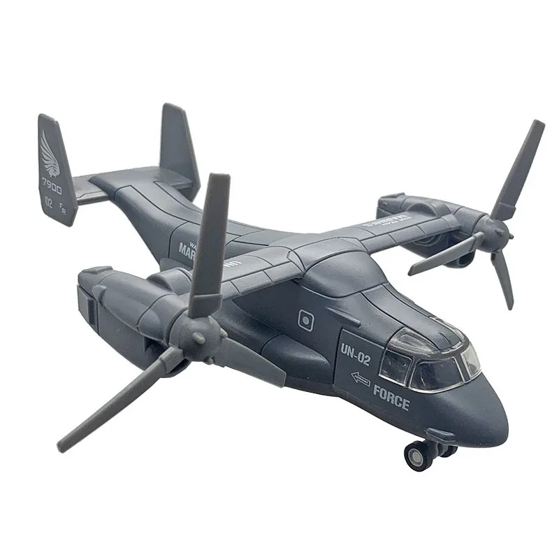 

19cm Model Pull Back Diecast Alloy Boeing V-22 Simulated Osprey Transporter Fighter Aircraft With Sound Collection Display Toy