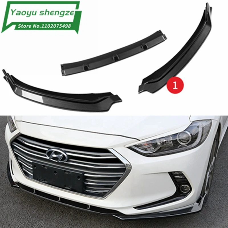 Фото Для Hyundai Elantra 2016 2017 2018, ABS хромированный передний бампер, защита от царапин, аксессуары для переднего бампера №1