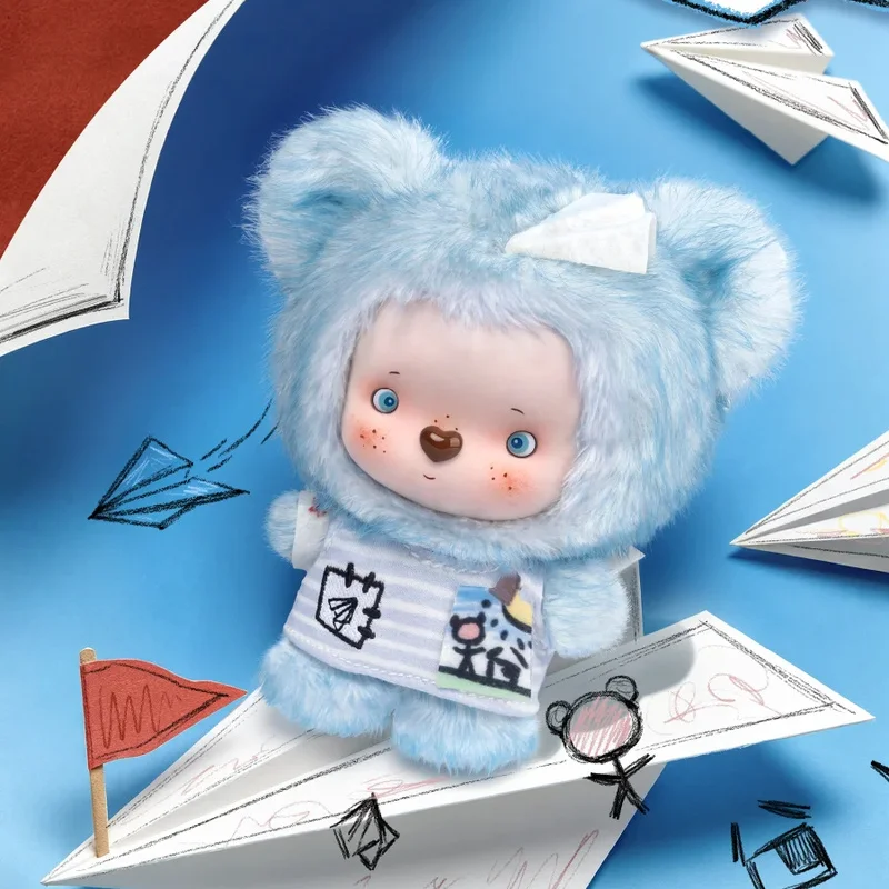 Фото Оригинальная серия MOCO BEAR Tiny Footprint Guide: плюшевые игрушки в закрытой упаковке, милые куклы, подарок для девочек и мальчиков, загадочная коробка, подвеска на сумку. №4