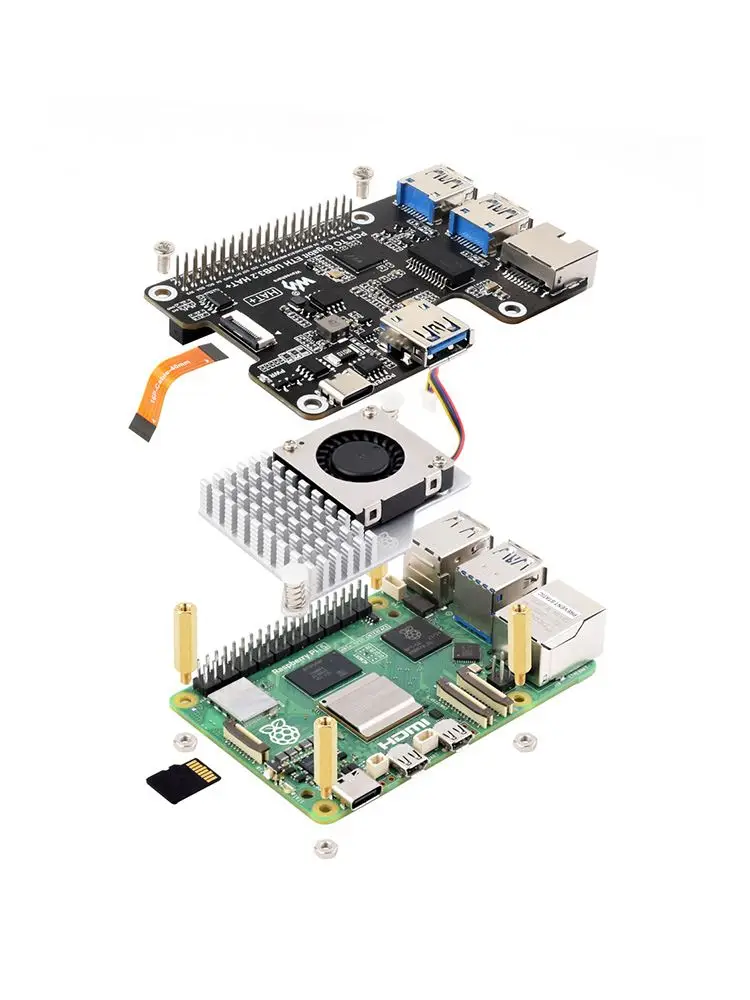 Фото Новая плата расширения Waveshare для Raspberry Pi 5 с портами PCIe Ethernet и USB 3.0, без драйверов, plug and play, модуль ETH №3
