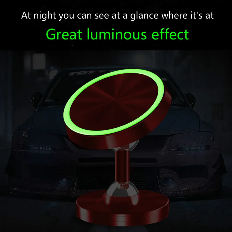 luminous phone car holder two way adjust car magnetic holders magnet adsorption mobile mount key cable desk stands free global shipping