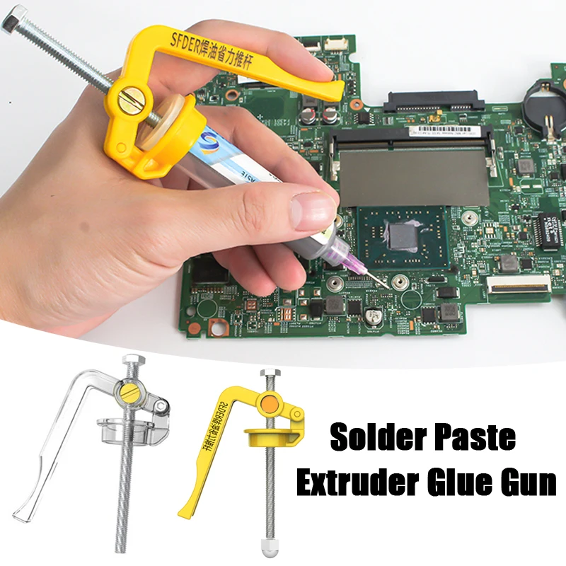 

2023 Solder Paste Extruder Welding Green Oil Booster Propulsion Tool Flux Syringe Dispenser Circuit Board Soldering Accessories