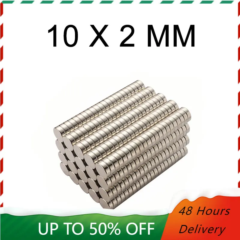 

10/30/50/80 Pcs 10x2 mm Round Neodymium Magnets Fridge Magnet N52 Super Strong Rare Earth Magnets imanes Permanent Magnetic Disc