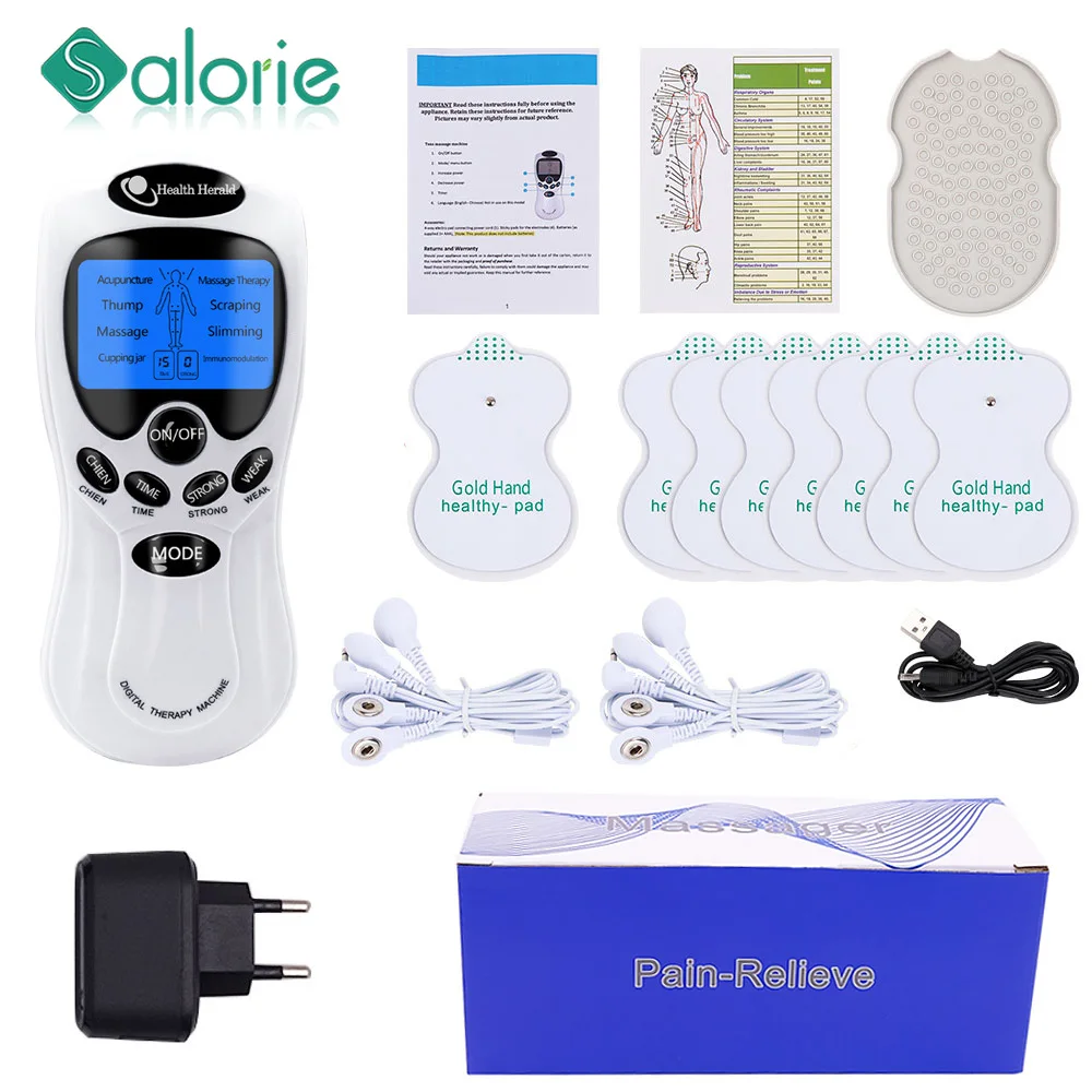 

Tens Unit Muscle Stimulator 8-Mode Electric EMS Acupuncture Body Massage Digital Therapy Slimming Machine Electrostimulator