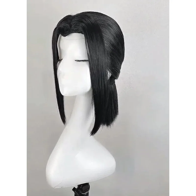Cos Mori Ougai Черный стиль Косплей Парик Термостойкие волосы Парики Кепка для парика