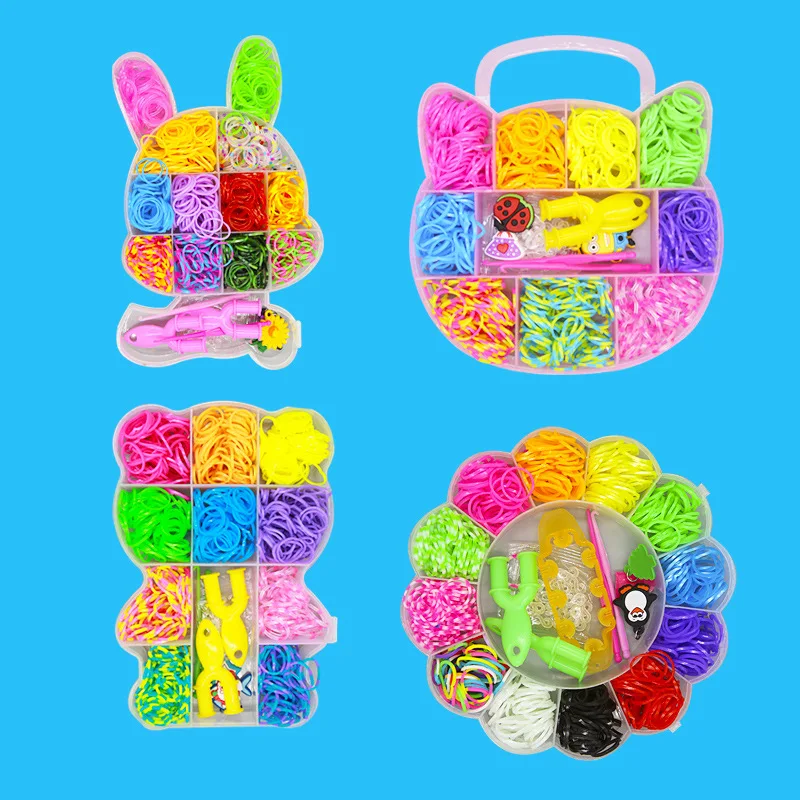 

Hair Rainbow Knitting Machine Rubber Band Color 600 Small Animal DIY Children's Educational Toy Set Rubber Band Bracelet